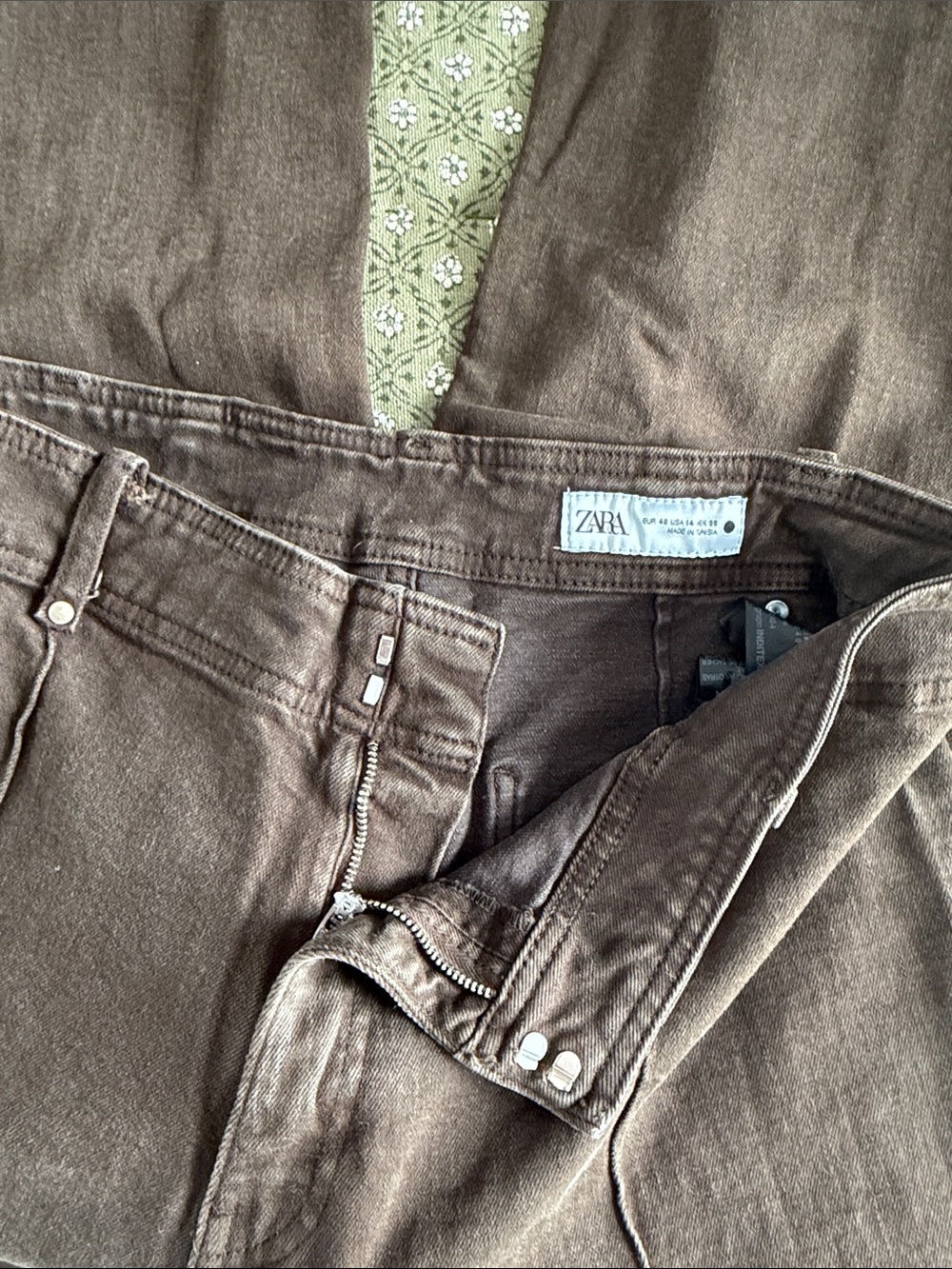 Zara Brown Wide-Leg Pants - Picture 3 of 3